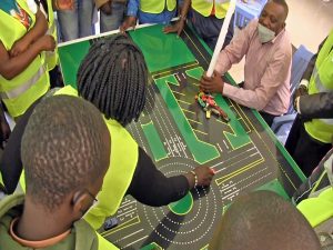Bodaboda operators trained on road safety.