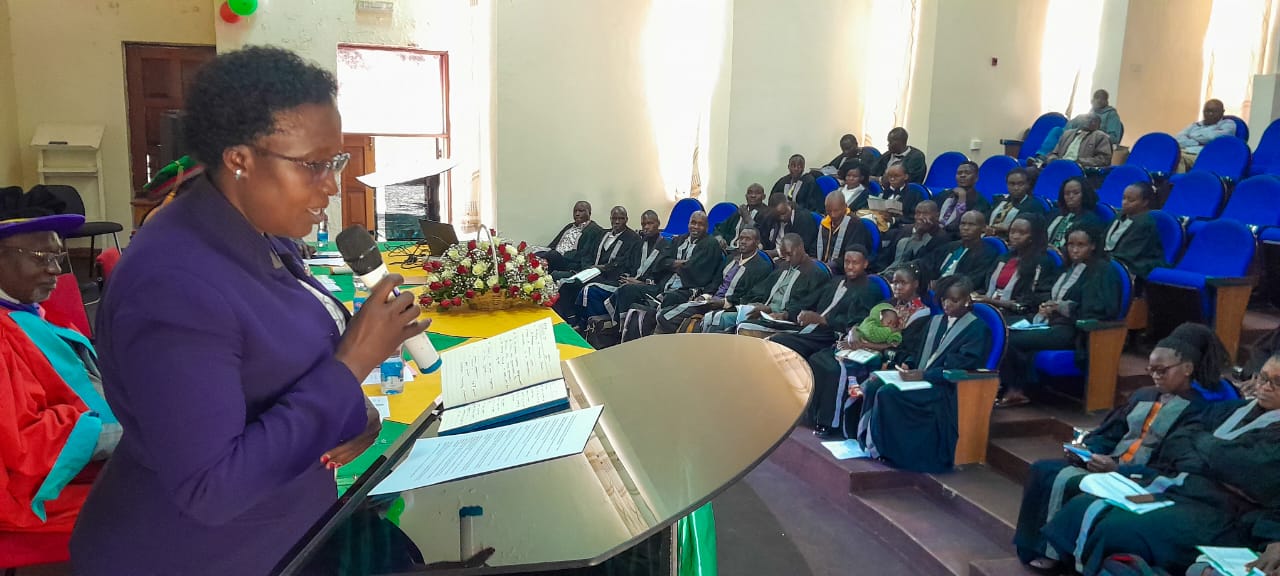 The chief officer speaks during the graduation on March 24, 2023.