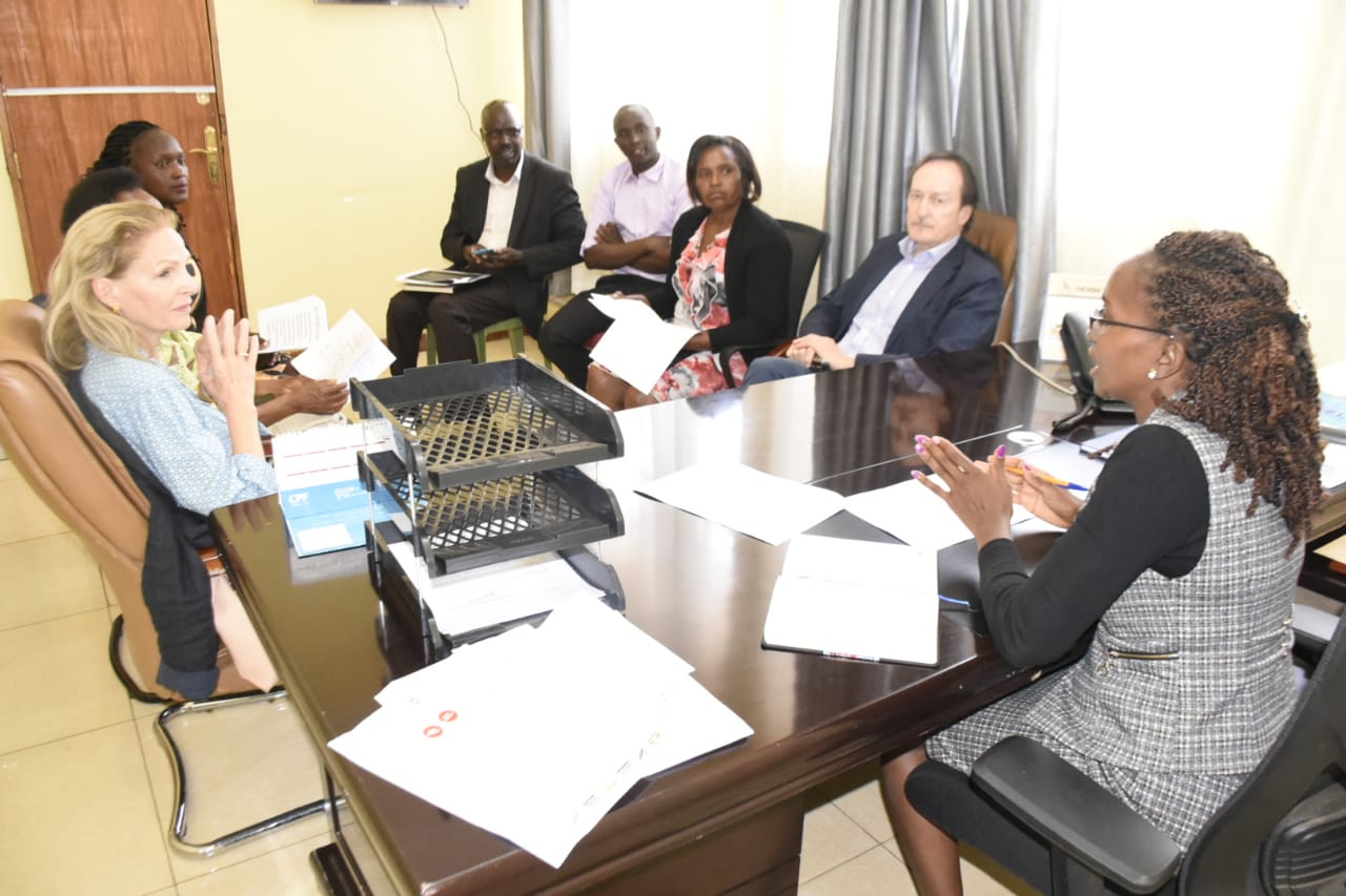 Uasin Gishu CECM during a meeting on establishment of outh Innovation Centres Lucy Ng'endo