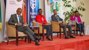 Oigara, CECM Cheruto and GIZ officila during the event.
