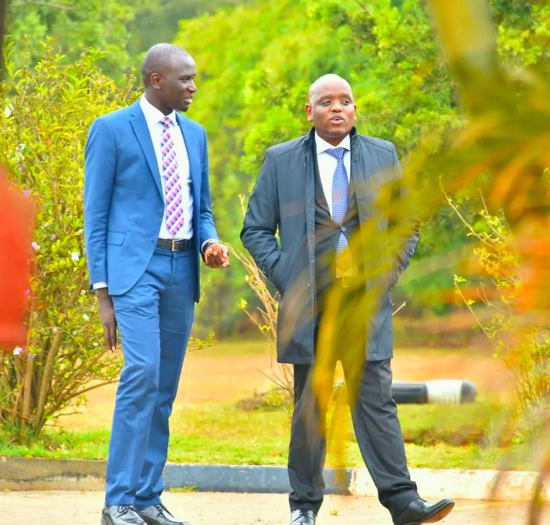 Past photo of Kipchumba Karrori and ICT CAS nominee Dennis Itumbi.
