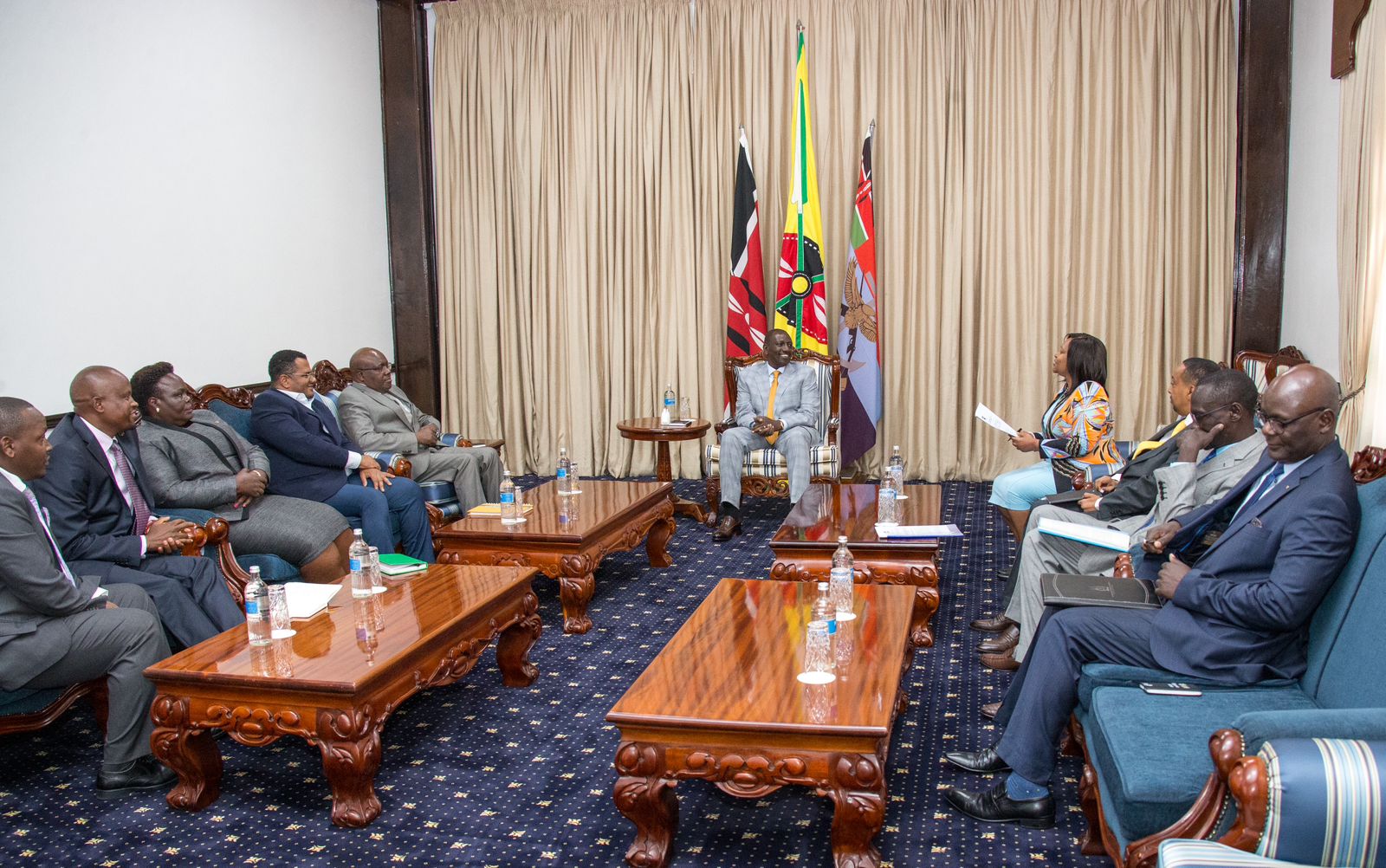 The President when he hosted EALA Speaker, MPs and EAC CS at State House.