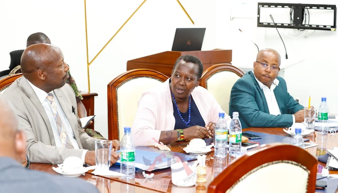 Turbo MP Janet Sitienei (C)during the meeting at Defence Headquarters.
