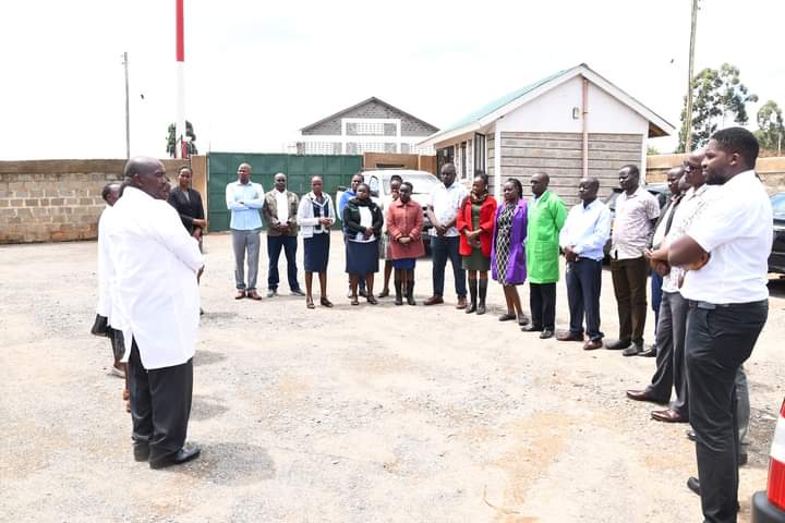 Officials during the opening of the Nandi Chicken Slaughterhouse on March 29, 2023
