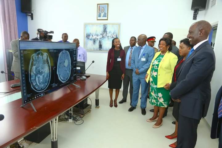 President Ruto during the commissioning of Cyber Knife on April 24, 2023.