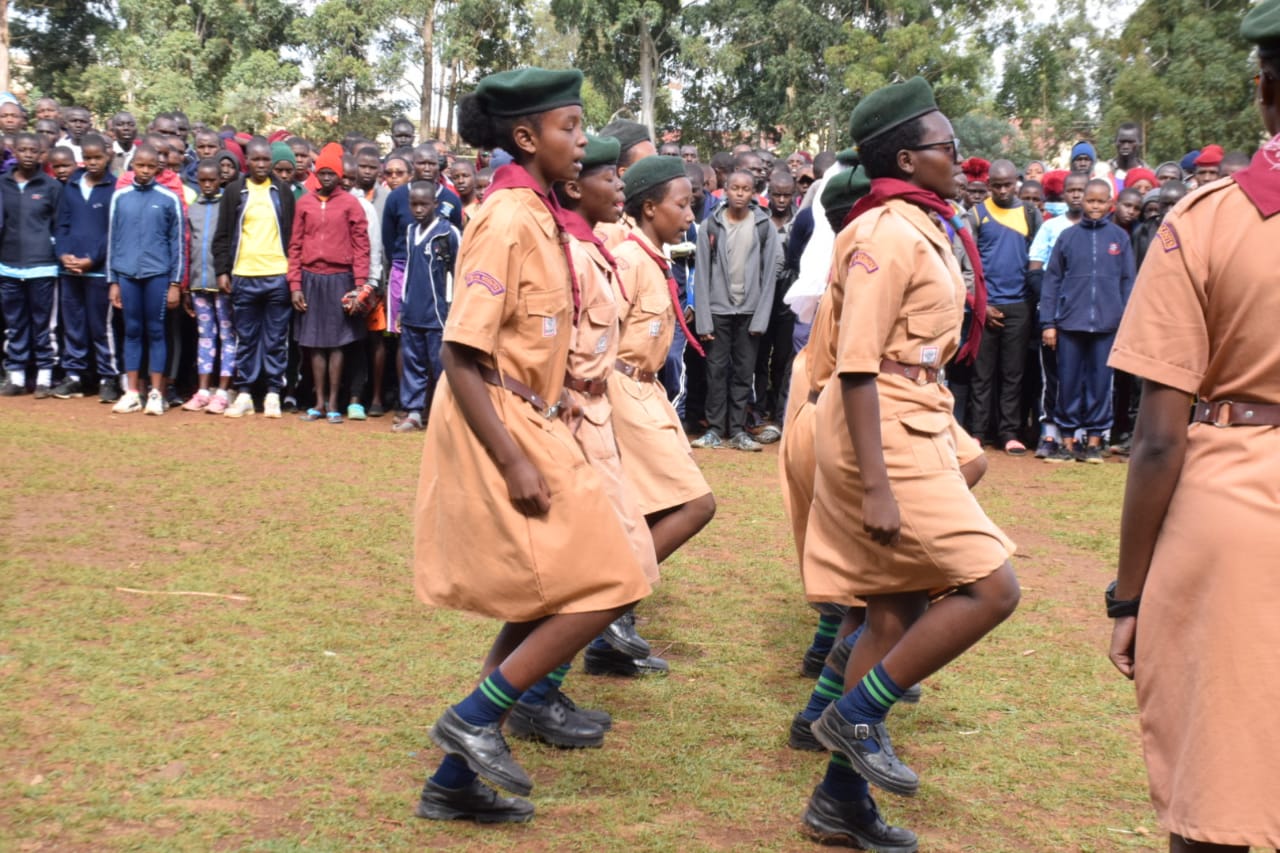 Scouts during the opening of the games at Hill School Eldoret.