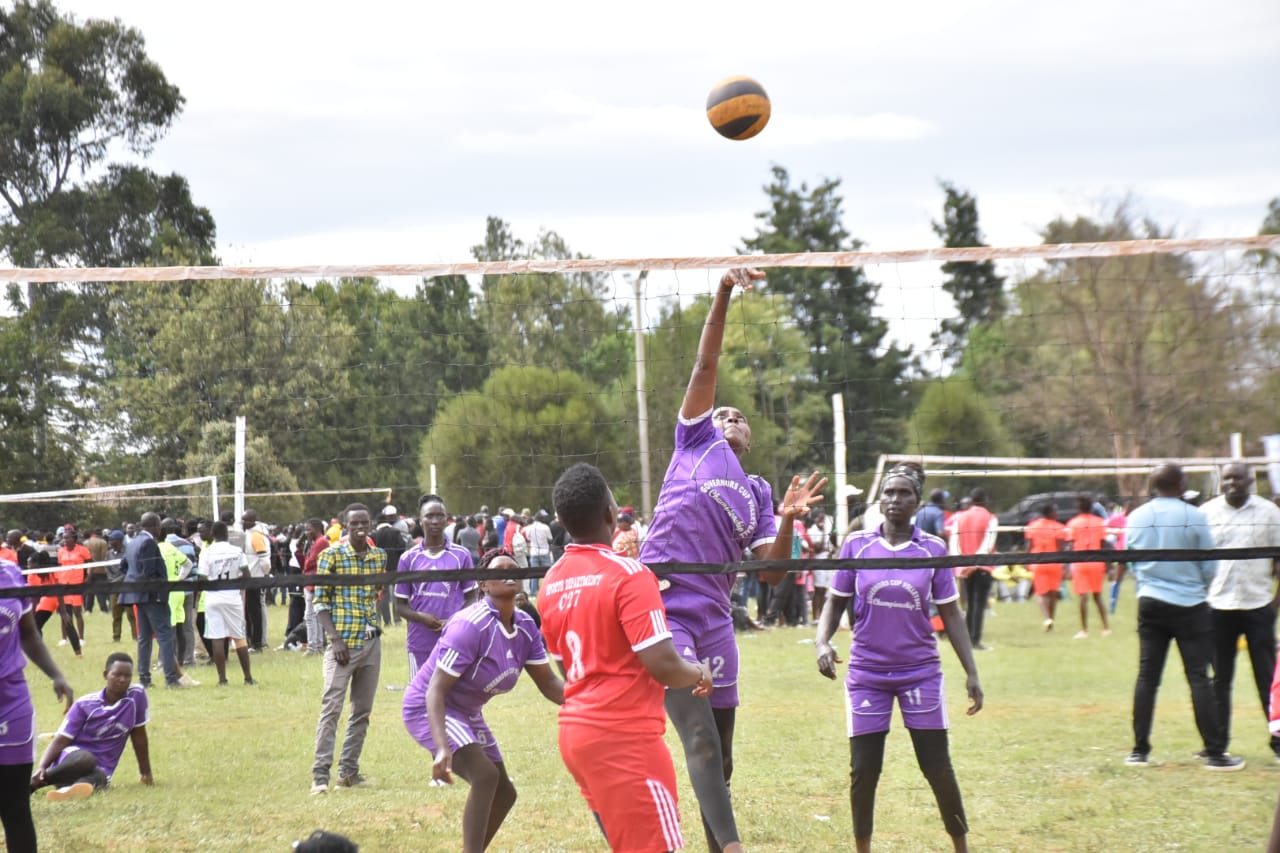 Part of the action at the Governor's Cup Volleyball Tournament