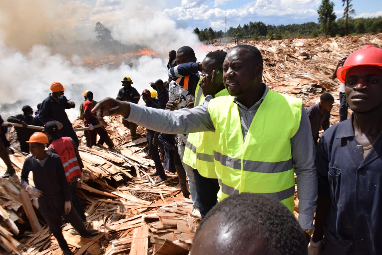 Eng. Lagat took the lead in coordinating response to the fire incident 