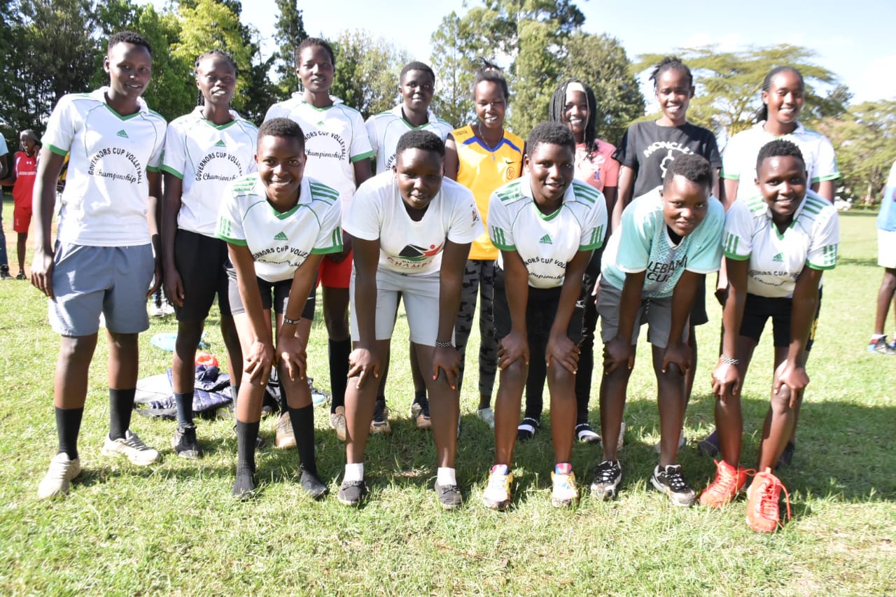 The Uasin Gishu under-23 ladies volleball team that will be participating in the inter-county games later this month.