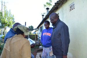 County officials during the eviction in Pioneer estate on Friday.