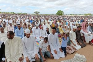 Muslim faithful at a past Eid-ul-Fitr celebration. Photo/KNA