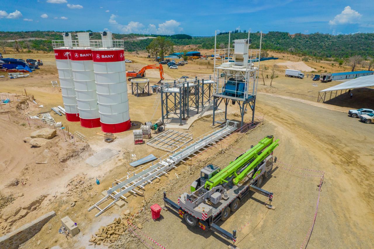 Aerial view for the construction site of Mwache Dam in Kwale.