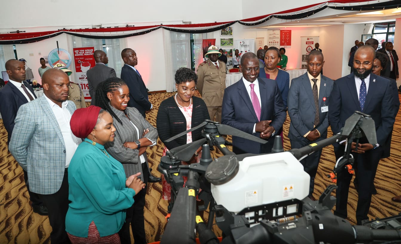 President Ruto during the tour of the Kenya Red Cross in South C, Nairobi on April 20, 2023.