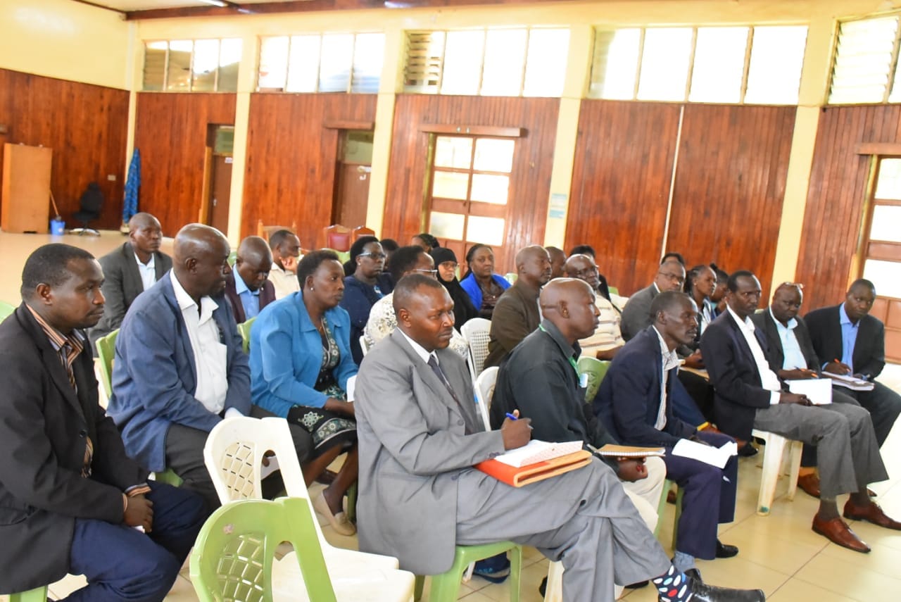 Public health officers during a meeting at couty headqisters in Eldoret on May 22, 2023.