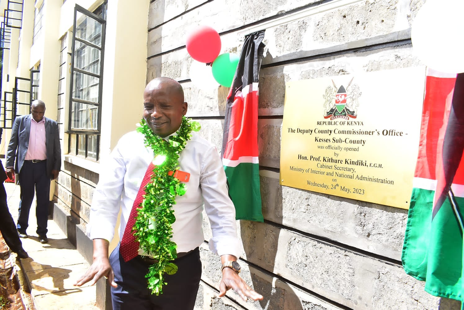 CS Kindiki when he opened a DCC's office at Kesses Township on May 24, 2023.