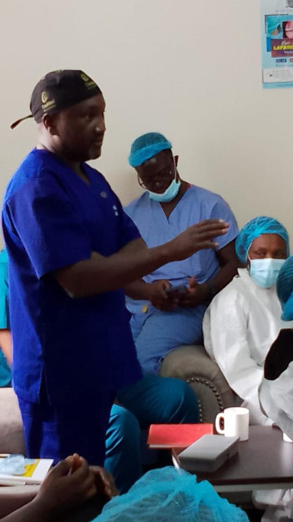 Part of the team that took part in the first Cochlear Implant Surgery at the Eldoret public hospital.