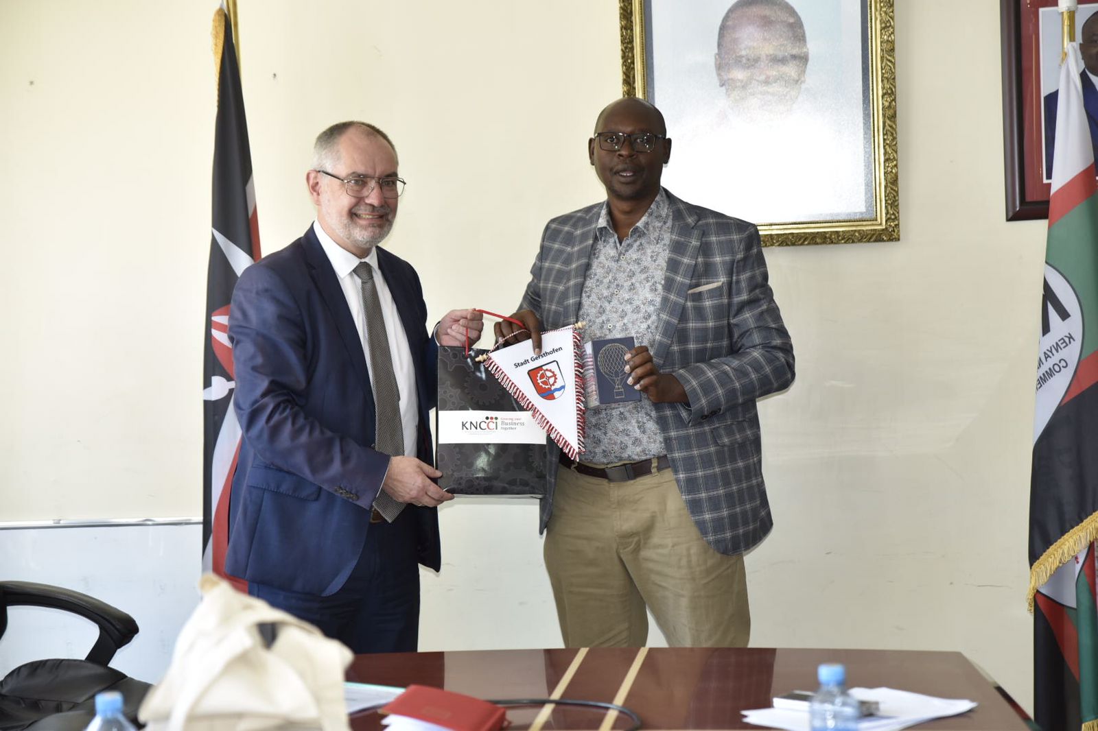 Past photo of Dr Erick Ruto with the mayor of Gersthofen Michael Worle.