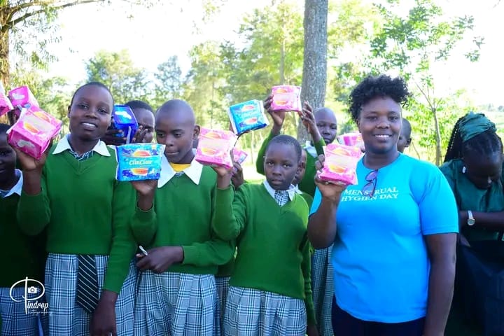 Simei in a past mentorship and sanitary towel distirbutio program.