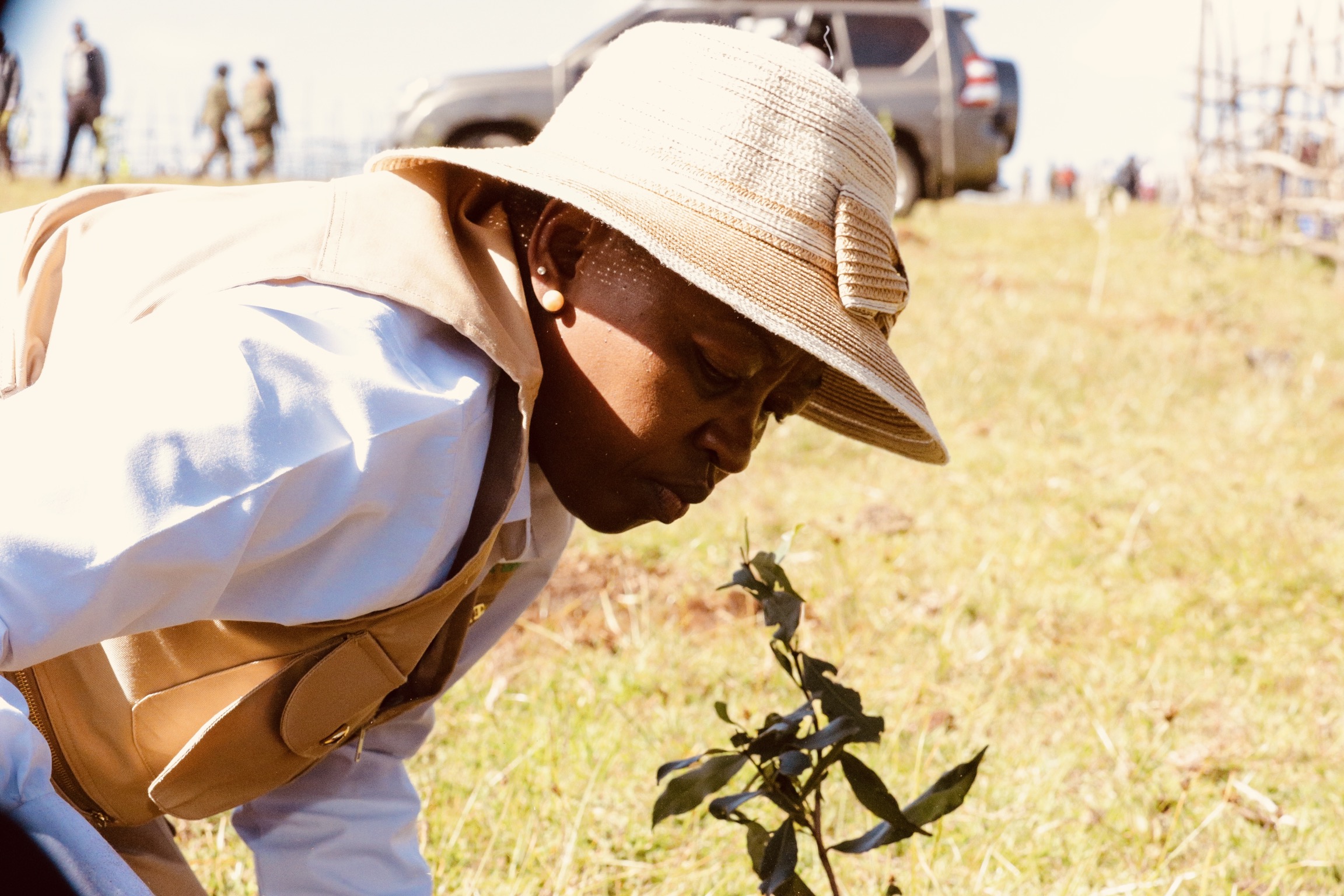 First Lady Rachael Ruto plants a tree during the launch of One Million Tree Planting Campaign on June 9, 2023.