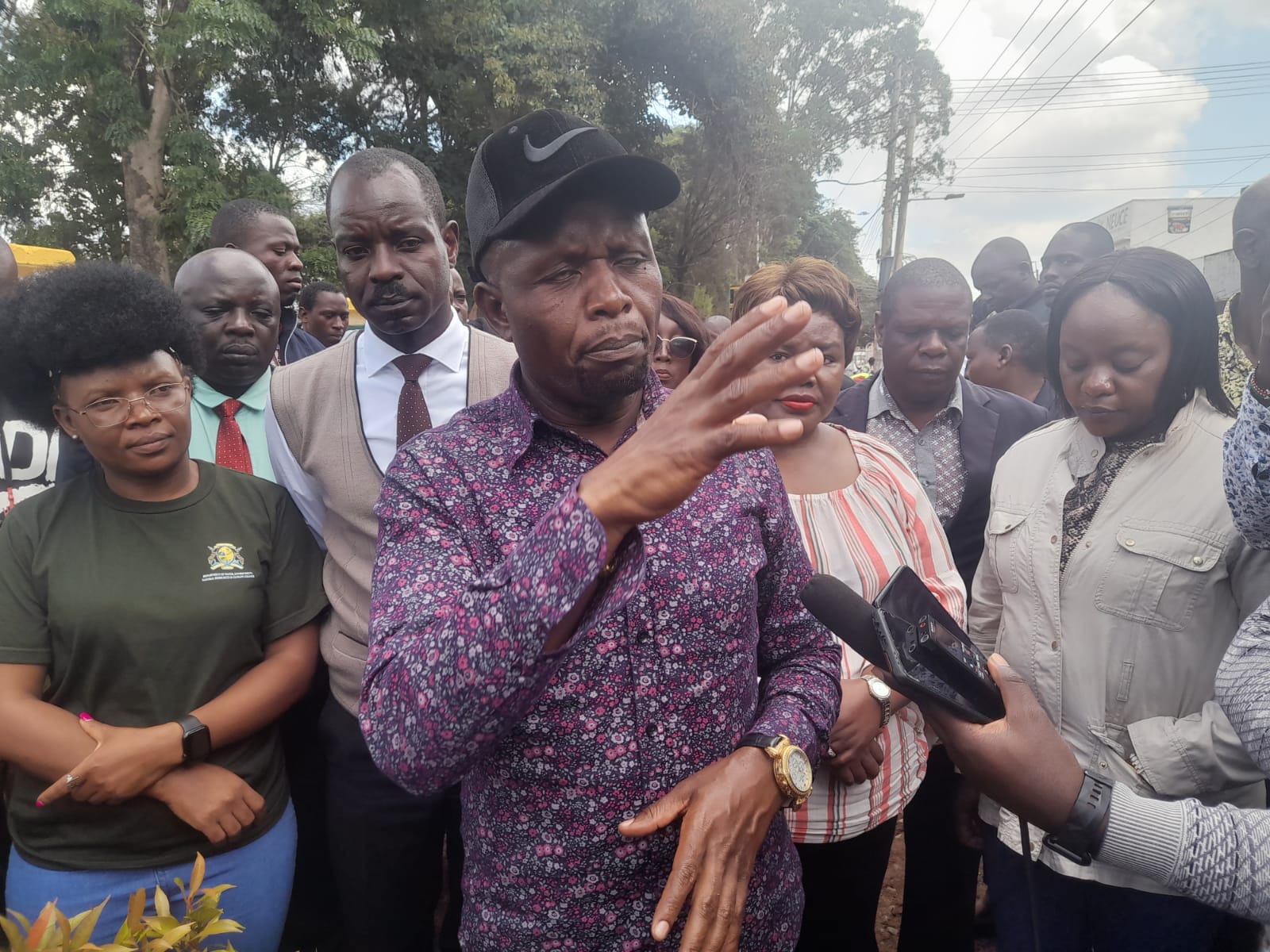 Governor Natembeya during a media briefing in Kitale town on July 5, 2023. Photo/Kipkorir Tarus.