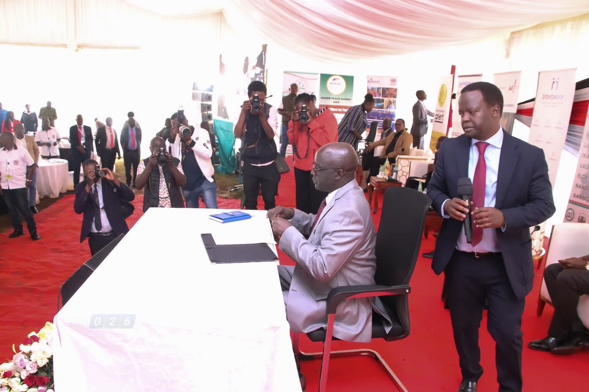 West Pokot Governor Simon Kachapin during the NOREB Peace Summit.