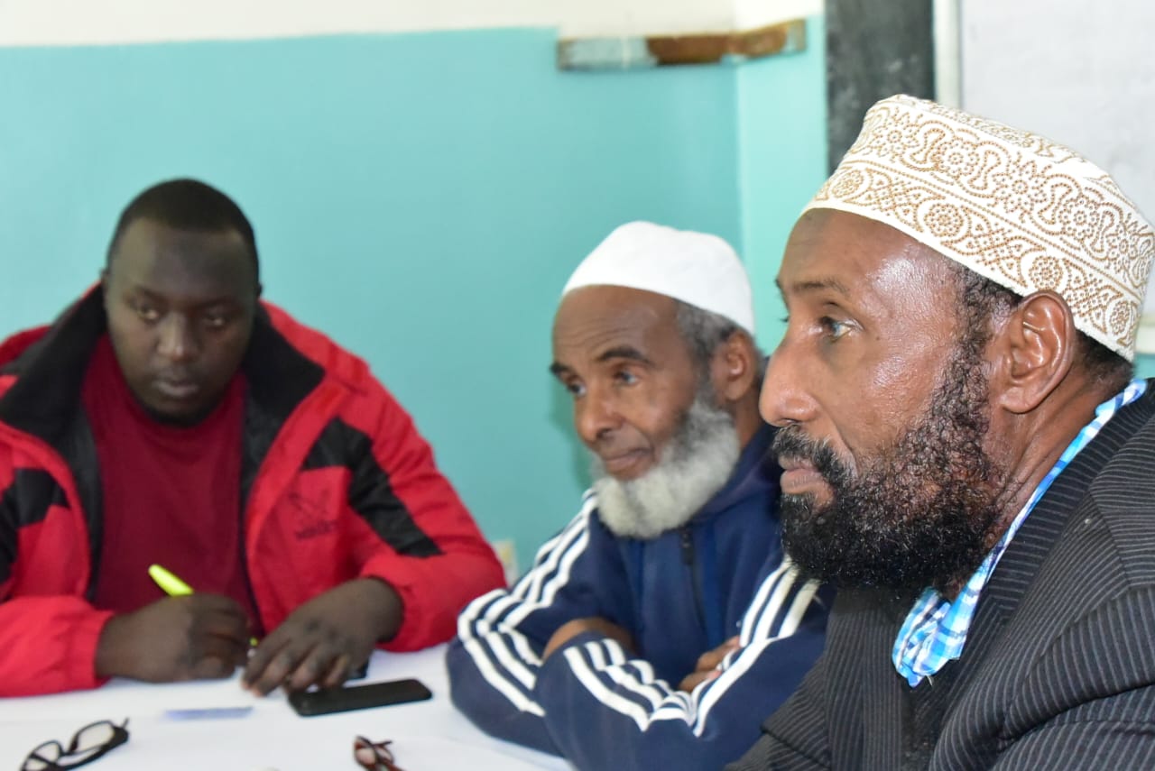 Some of the members of the Eldoret Muslim community during the meeting with county officials.