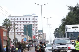 Newly installed street lights in Eldoret town.