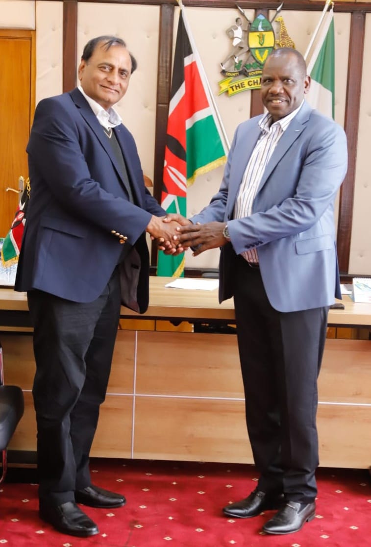 Governor Bii with industrialist Narendra Raval on July 5, 2023.