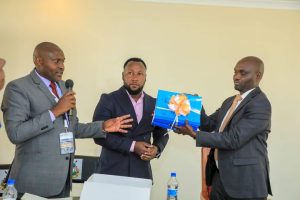 Governor Wisley Rotich received the audit report from IHRM team led by Wycliffe Nyakina.