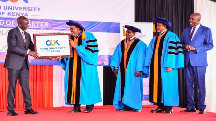 President William Ruto during the awarding of Charter to the Open University of Kenya on August 3, 2023.