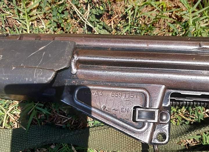 One of the two G3 firearms recovered by police.