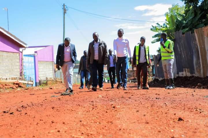 Governor Rotich with KURA officials during the site visit.