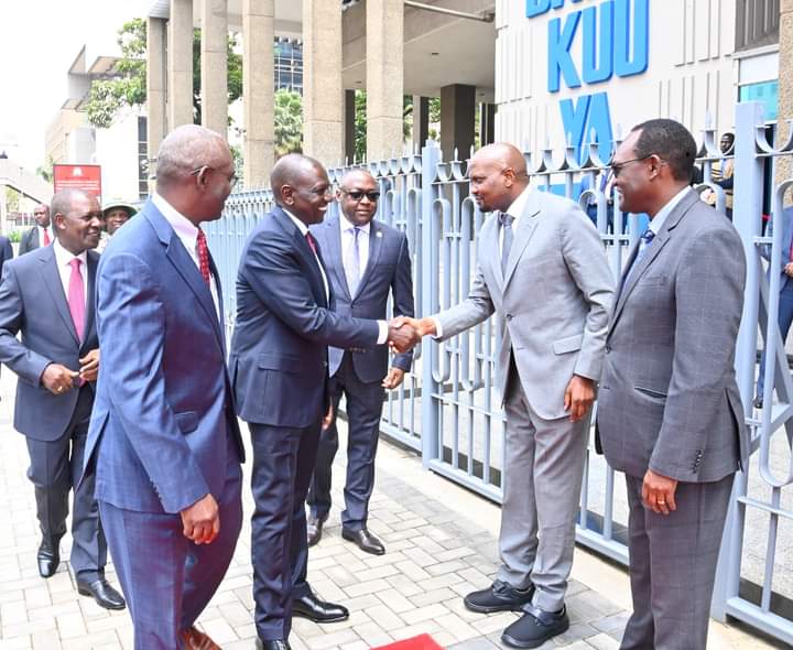 President William Ruto when he arrived at the Central Bank of Kenya buildings in Nairobi on September 11, 2023.