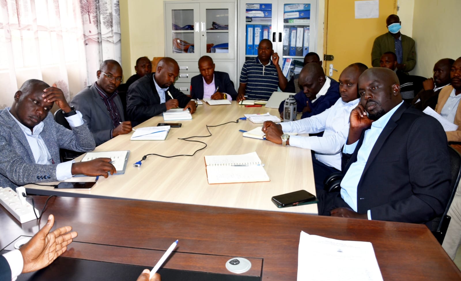 A consultative meeting of officers from the Roads section. 