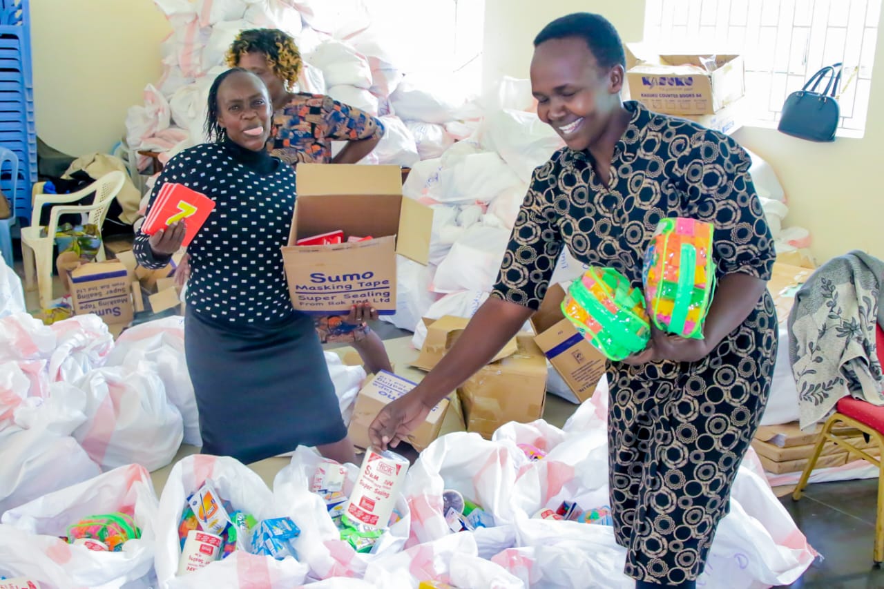 Ongoing sorting of learning materials at the TAC in Eldoret ahead of launch for distribution.