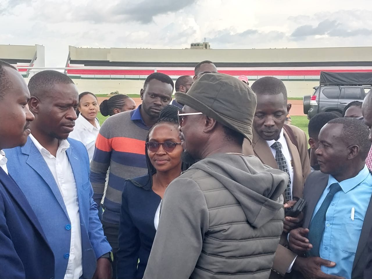 CS Namwamba at the Kipchoge Keino Stadium during the handing over to the military for renovations.