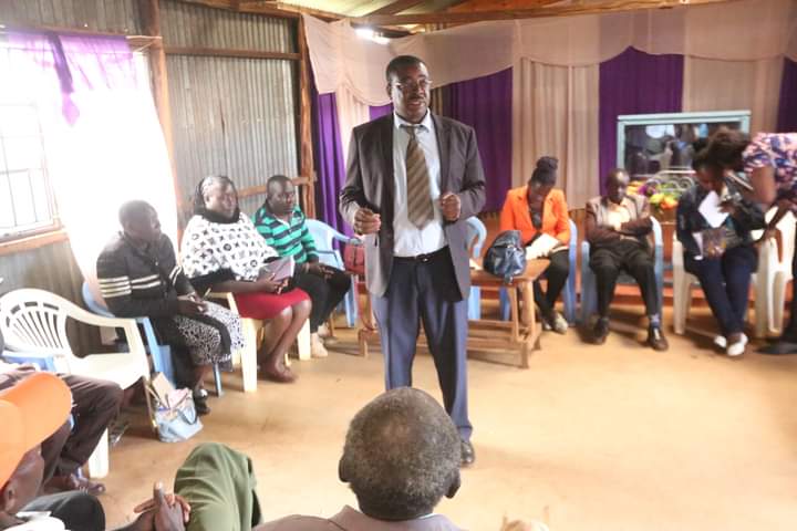Patrick Osoro, Trans Nzoia Chief Officer for Lands and Urban Planning speaks during the event.