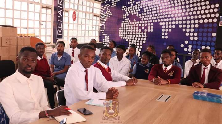 Dennis Mutethya alias Kababa with other KMTC Machakos Campus students in class.