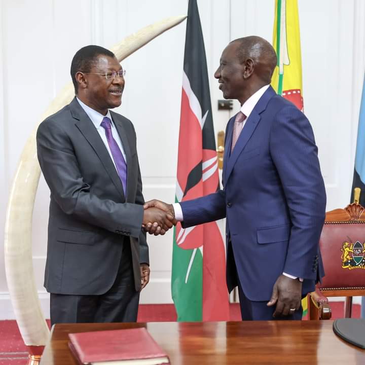 The President with National Assembly Speaker Moses Wetangula after signing the Bill at State House, Nairobi.