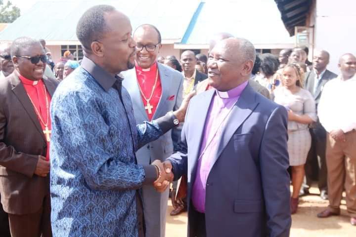 Natembeya when he arrived at the Full Gospel Church in Bondeni for a Sunday service.
