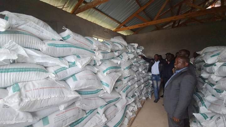 Subsidized fetilizer that was delivered at Chesoi cereal store in Sambirir Ward.