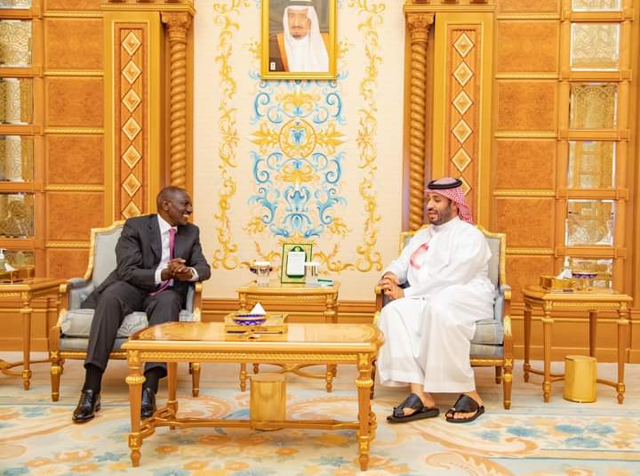 Crown Prince of Saudi Arabia Mohammed Bin Salman with President William Ruto.