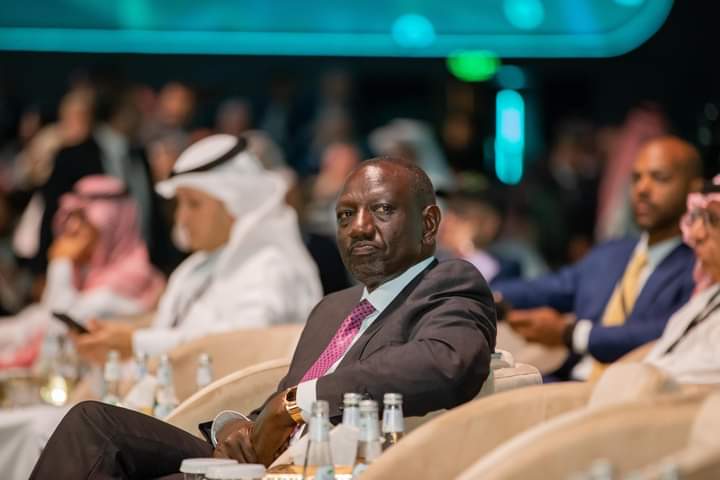 President William Ruto at the conference in Saudi Arabia on October 24, 2023.