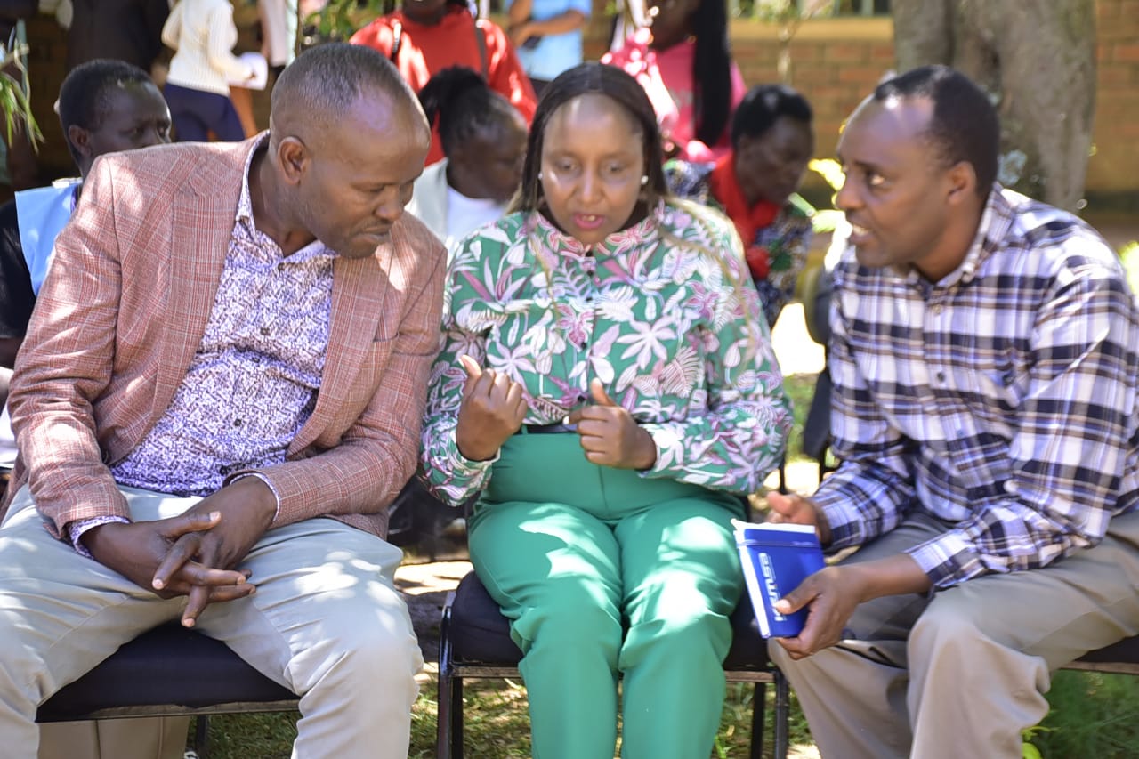 Health CECM Dr Abraham Serem (left) and Chief Officer Dr Joyce Sang (Centre) during the event.