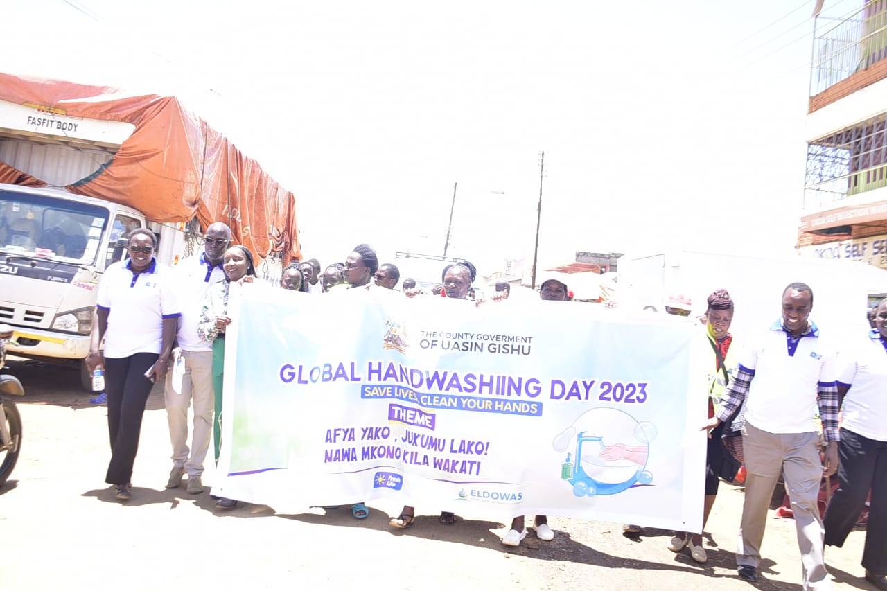 Procession for the commemoration of the 2023 Global Hand Washing in Langas, Uasin Gishu.