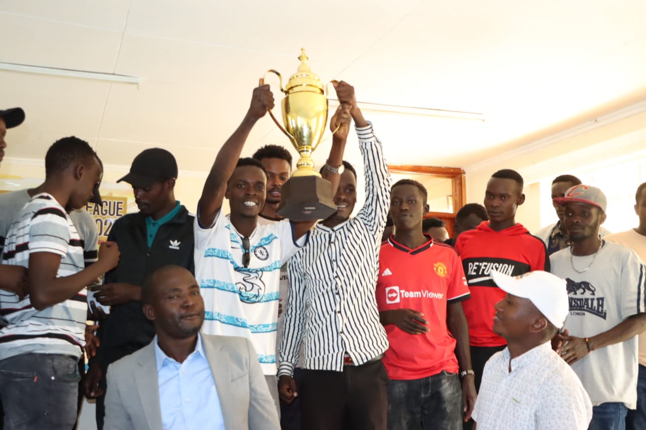Players and supporters of Black Rangers who won the Uasin Gishu County League.