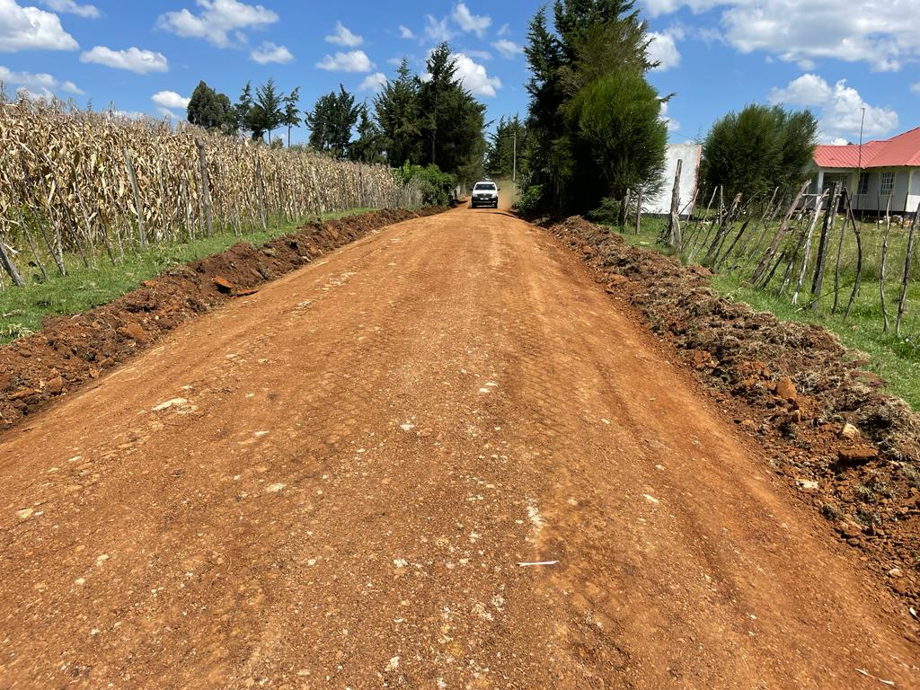 The recently graded and graveled Kapkobil-Cheplaskei road in Ngeria Ward, Kapseret Sub County