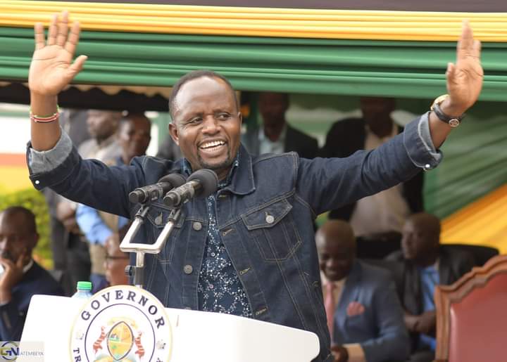 Governor Natembeya speaks during the event.