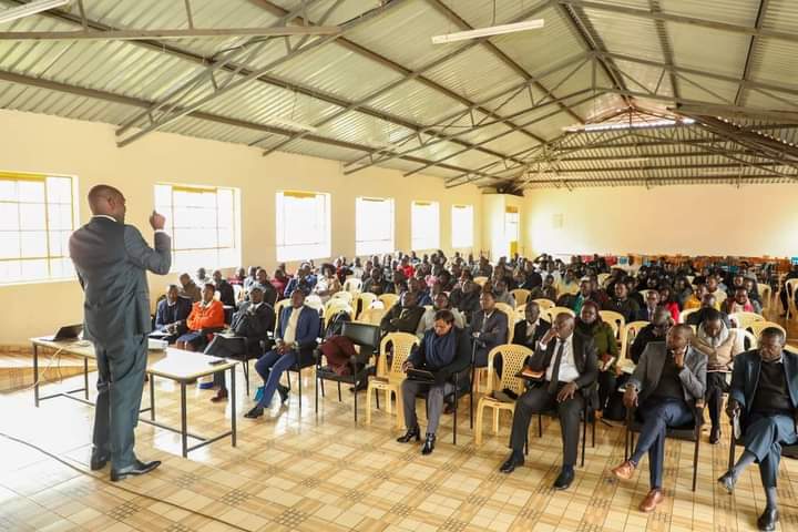 Governor Rotich addressing the county staff during the launch of the policy on November 21, 2023.