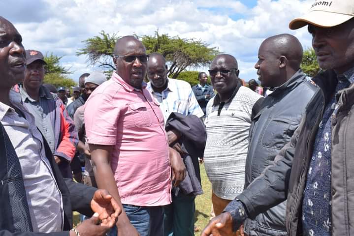 Kesses MP CPA Julius Ruto with other locals leaders at Kapchurman area where the bodies were found. Photo/Facebook.